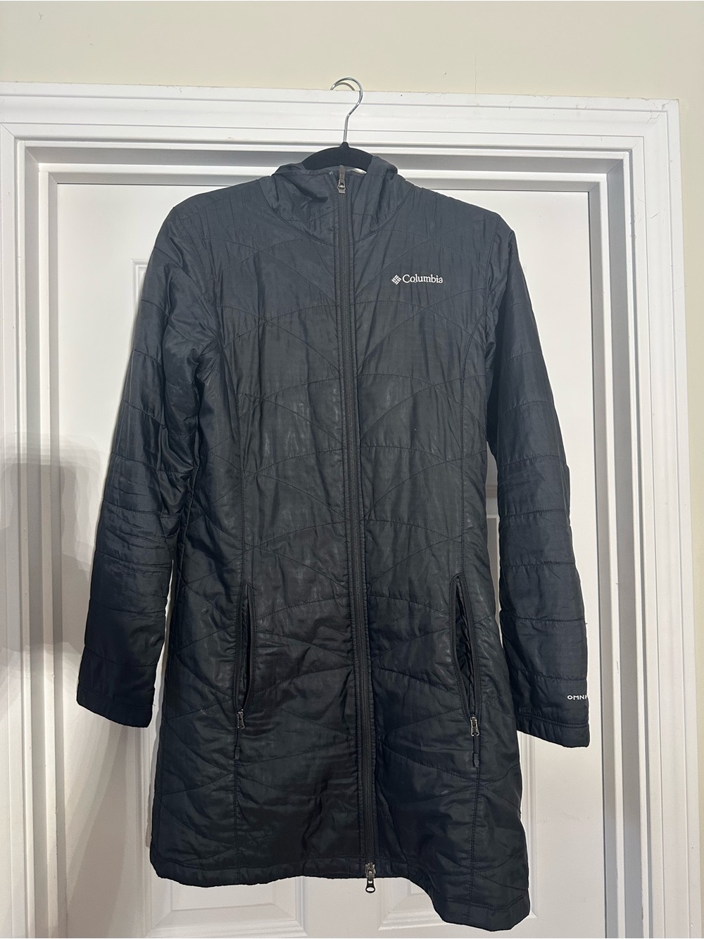 Columbia Women's Black Quilted Omni-Heat Long Jacket Small